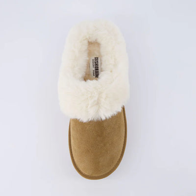 Husky Women’s Suede Platform Mule – Cozy Faux Fur Lining, Water-Resistant, Slip-On Comfort