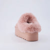Husky Women’s Suede Platform Mule – Cozy Faux Fur Lining, Water-Resistant, Slip-On Comfort