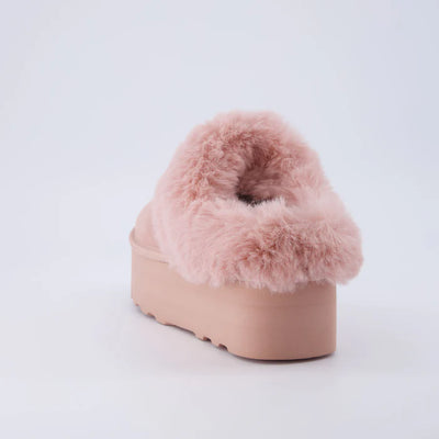 Husky Women’s Suede Platform Mule – Cozy Faux Fur Lining, Water-Resistant, Slip-On Comfort