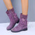 2025 Women’s Mid-Calf Suede Snow Boots – Retro Warm Slip-On Winter Boots with Low Heel