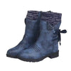 2025 Women’s Mid-Calf Suede Snow Boots – Retro Warm Slip-On Winter Boots with Low Heel