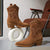 2025 Women’s Handmade Embroidered Western Ankle Boots – Faux Suede, Pointed Toe, Retro Cowboy Style
