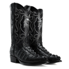 Men’s Exotic Caiman Cowboy Boots & Leather Belt Combo – Western Rodeo Set