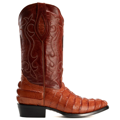 Men’s Exotic Caiman Cowboy Boots & Leather Belt Combo – Western Rodeo Set
