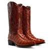 Men’s Exotic Caiman Cowboy Boots & Leather Belt Combo – Western Rodeo Set
