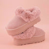 Husky Women’s Suede Platform Mule – Cozy Faux Fur Lining, Water-Resistant, Slip-On Comfort