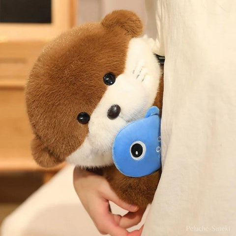 Peluche Loutre Kawaii et son Poisson